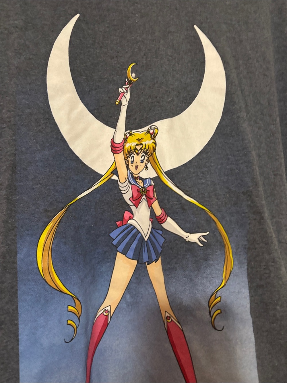 Sailor Moon Graphic Tee — Navy with White & Pink Print - Picture 3 of 5